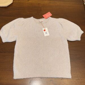 Skies Are Blue Sweater Top Crew Beck Lurex Sweater Pink Medium New
